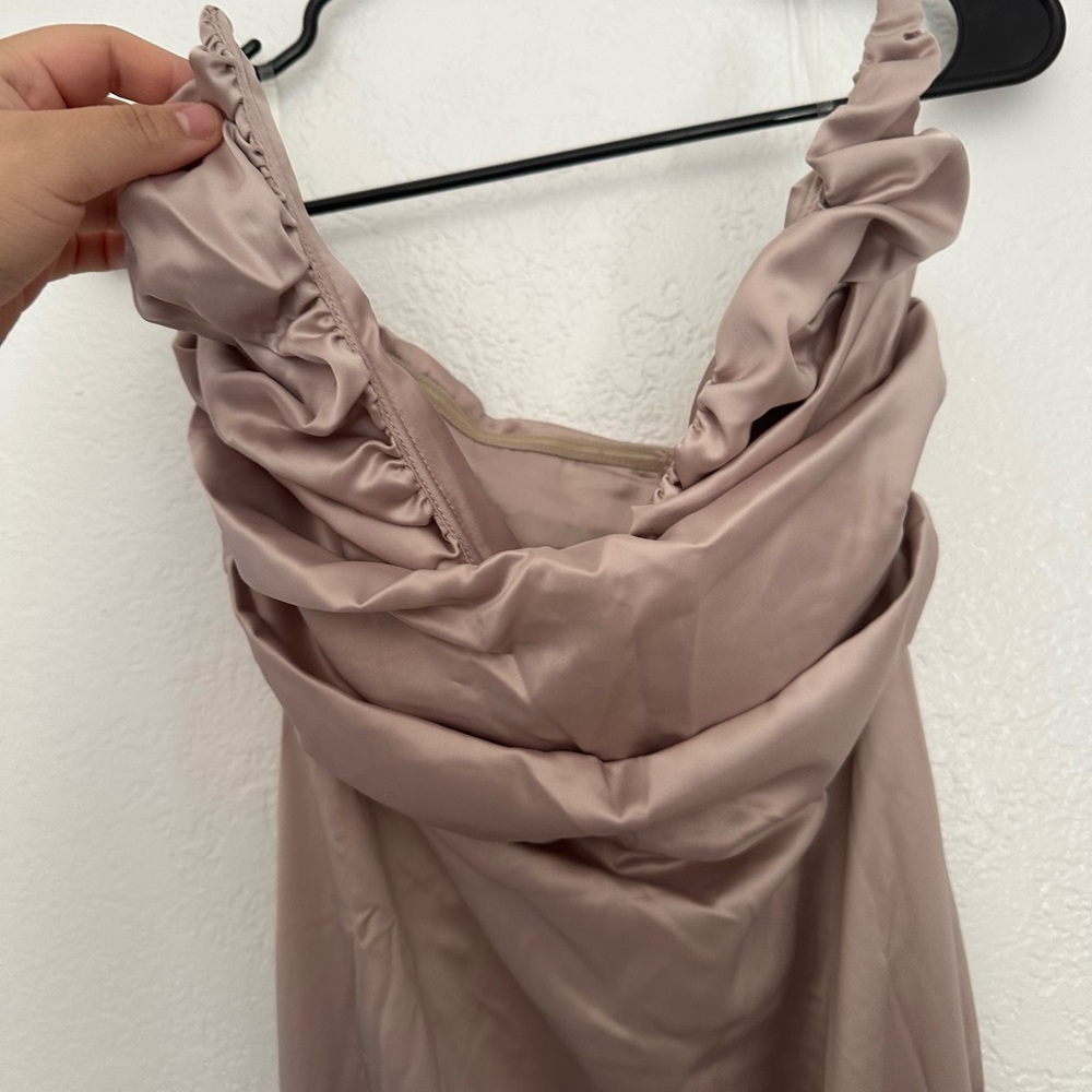 Elegant Ruched Satin Dress